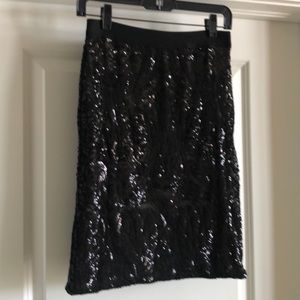 BCBG- Black sequined skirt, size XS